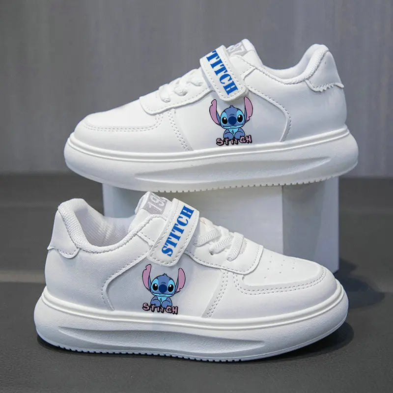 Stitch Children's casual shoes Girls' Sneakers boys White student shoes Cartoon cute Solid sole Kids Running sports shoes 26-37