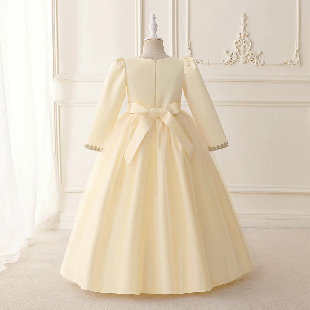 Muslim Ramadan Prayer Gowns Party Girls Dress Long Sleeve Robe Arabic Dubai Abaya Girls Dresses Eid Child Holiday Prom Costumes