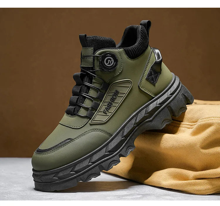 British Style Men's High Boots Fashion Outdoor Comfortable Work Boots Autumn Winter Mens Non-slip Wear-resistant Platform Boots