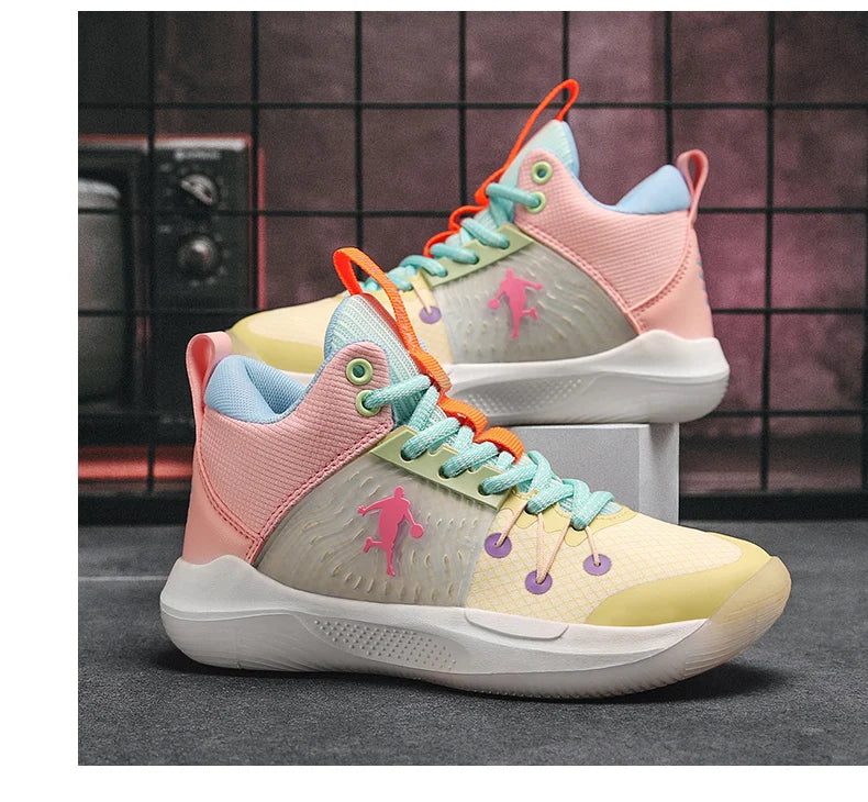 Brand Basketball Shoes For Kids Sneakers Non-Slip Cushion Boys Basketball Sneakers Sports Shoes Comfortable Children's Sneakers