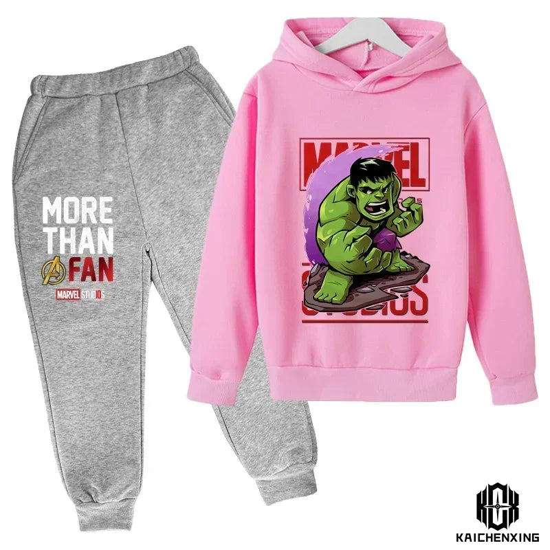 Hulk Hoodies Kids Tracksuits Boy Girl Spring autumn winter Sweatshirt Clothes Set Marvel- Super heros Hooded Pants Suit Children