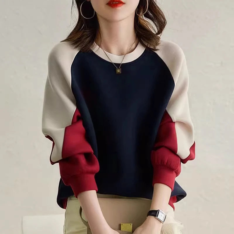 2024 ZANZEA Fashion Women Sweatshirt Autumn Long Sleeve Sweater Casual O Neck Patchwork Hoodies Tops Loose Pullover Streetwear