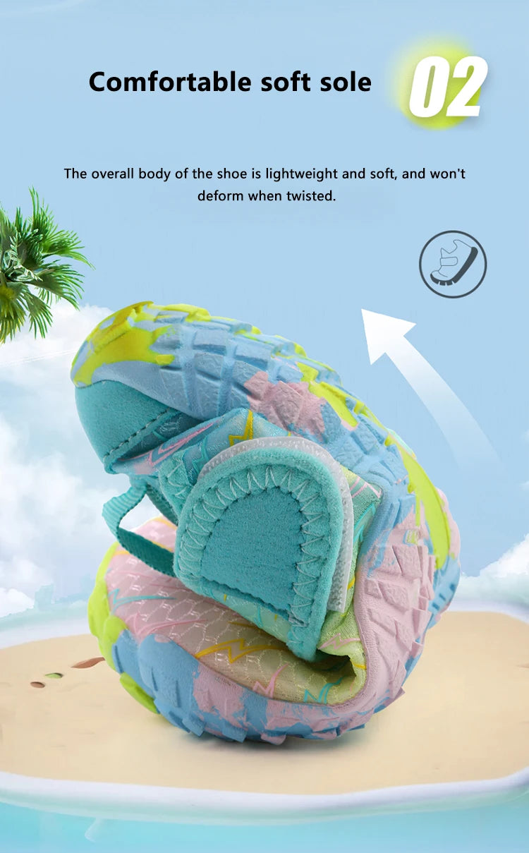 Kids Quick-Drying Shoes Anti Slip Wear-Resistant Cushioning Collision Prevention Soft Breathable Kids Quick-Drying Water Shoes