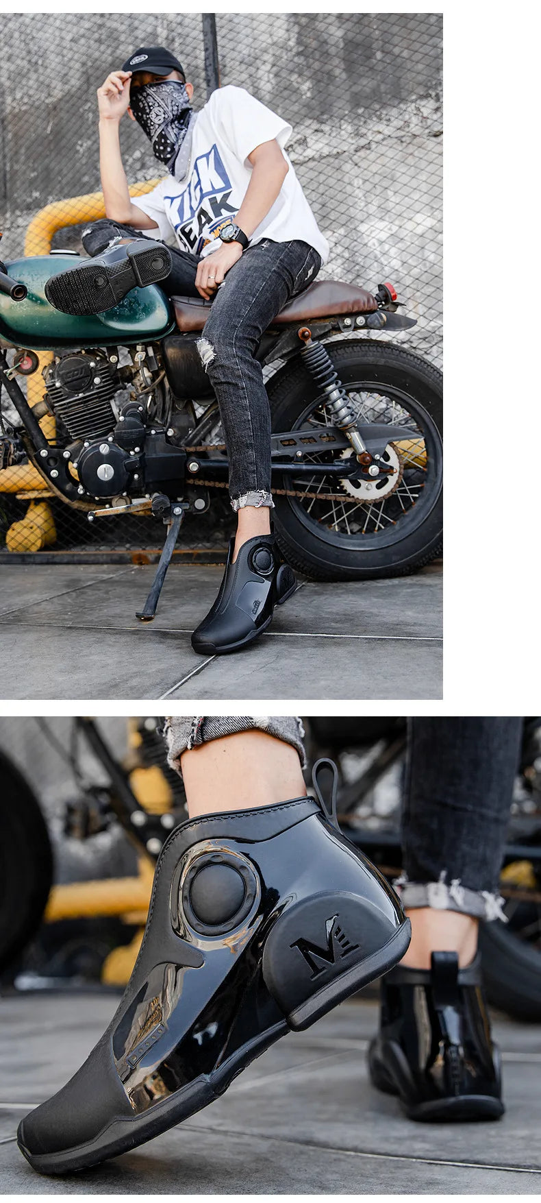 Motorcycle Boots Men Waterproof Riding Off-road Reflective Breathable Comfortable High Quality Wear-resistant Fishing Water Shoe