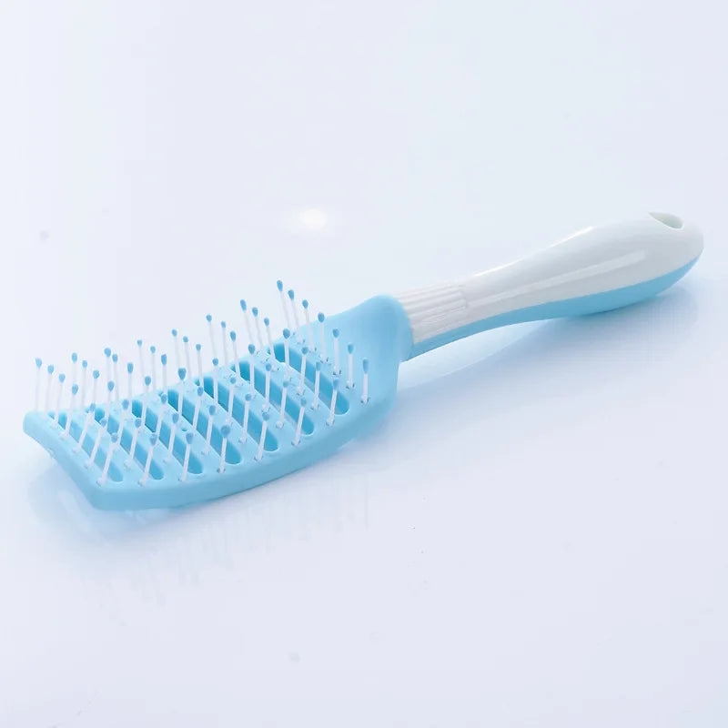 Cute Japanese Korean Massage Anti-screw Plastic Hair Brush White Curly Hair Hollow Activity Gym Untangling Hairdressing Comb