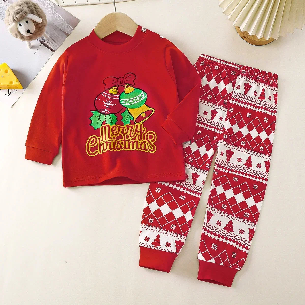 New 2025 Boys Girls Autumn Warm Pure Cotton Pajamas Kids Cute Cartoon Dinosaur Long Sleeve Pyjamas Baby Sleepwear Clothing Sets