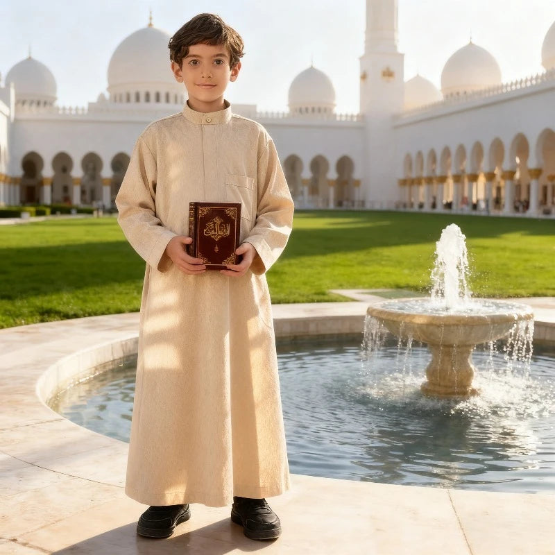 Eid Al Fitr Boys Muslim Clothing Saudi Arabian Robes Children's Prayers Islamic Clothing Children's Dresses Ramadan Robes