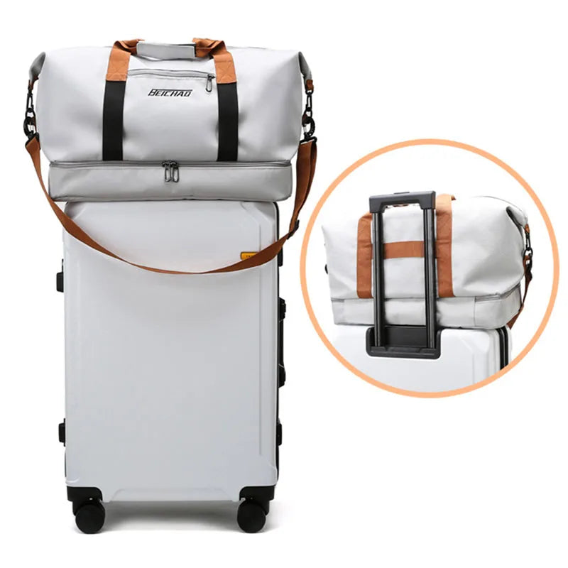 Weekend Sports Bags for Women with Shoe Compartment Travel Shoulder Bag Carry On Personal Item Handbags Gym Bag