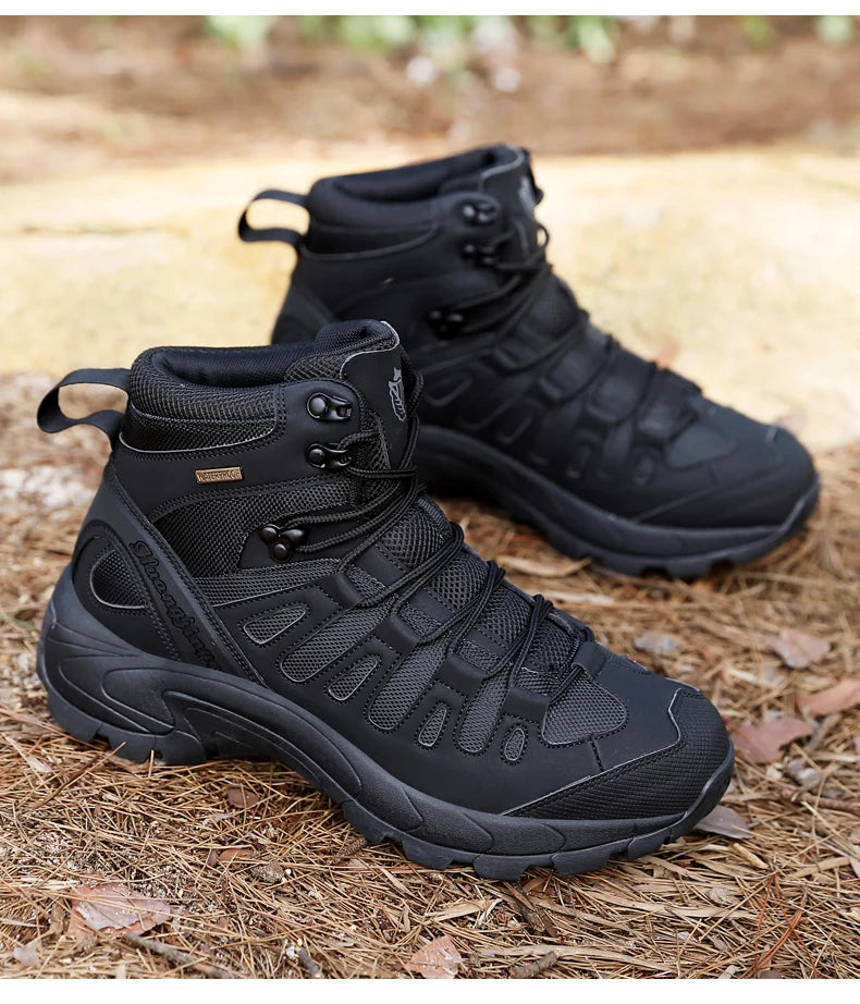 Men Boots 2025 New Platform Boots Outdoor Waterproof Casual Sneakers Working Men Ankle Boots Hiking Safety Shoes Mens Athletic