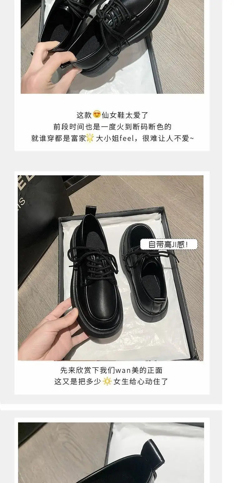 Women's Shoes Platform Round Toe British Style All-Match Oxfords Casual Female Sneakers Shallow Mouth Flats Autumn Loafers With