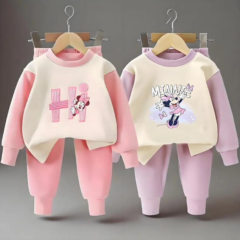 2025 Autumn New Long Sleeve Pajamas Sets for Girls Casual Home Clothes Suit Children Dralon Farbic Kids Bottom Clothes Sleepwear