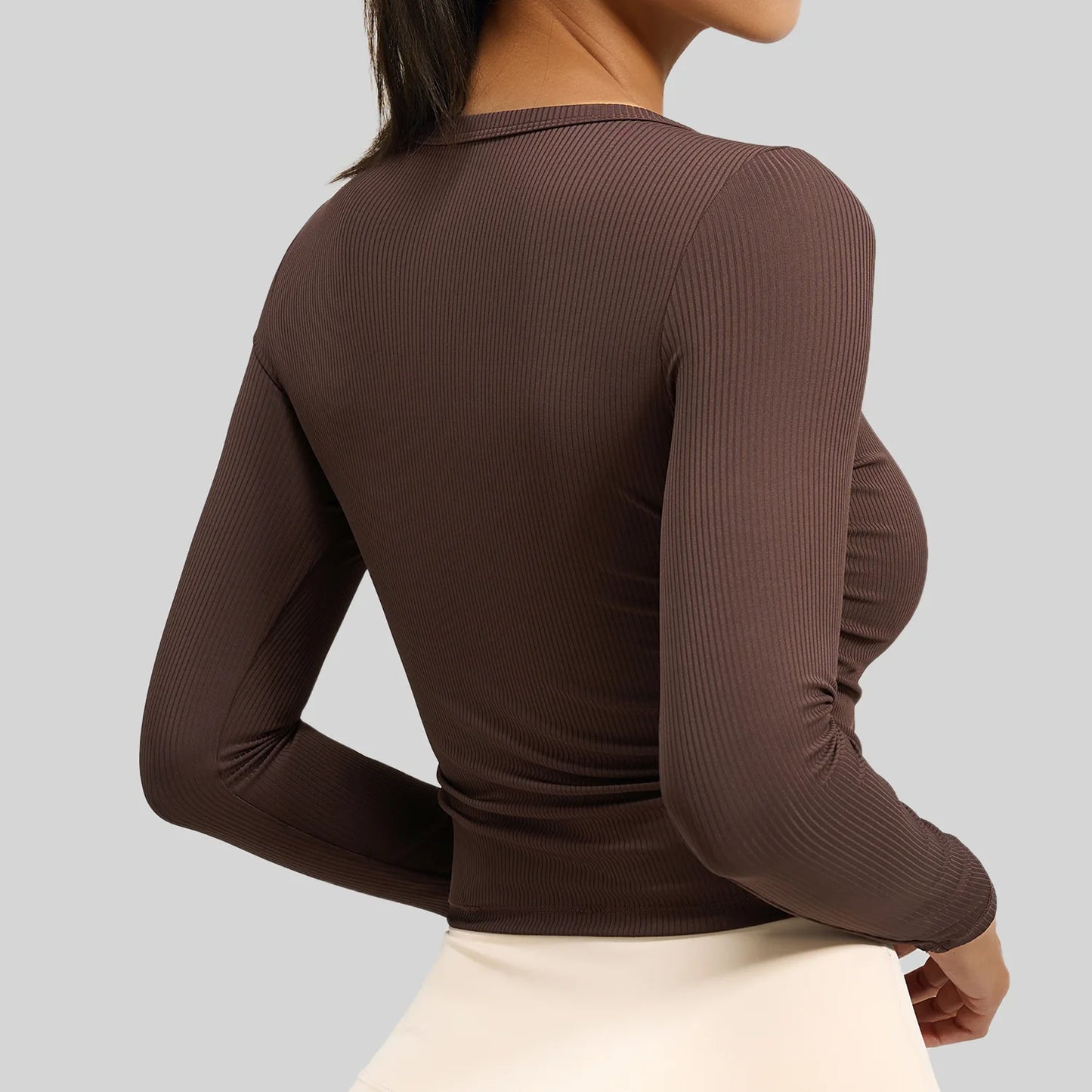 Yoga Top Women Pleated Gym Sports Shirts Breathable Slim Long Sleeve Yoga Wear Pilates Shirt High Elastic Workout Fitness Top