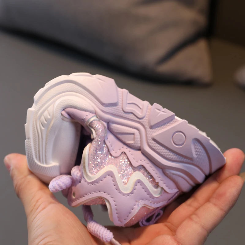 Children's Shoes 2024 New Toddler Girls Sport Shoes Soft Sole Breathable Outdoor Tennis Fashion Kids Sneakers EU21-30