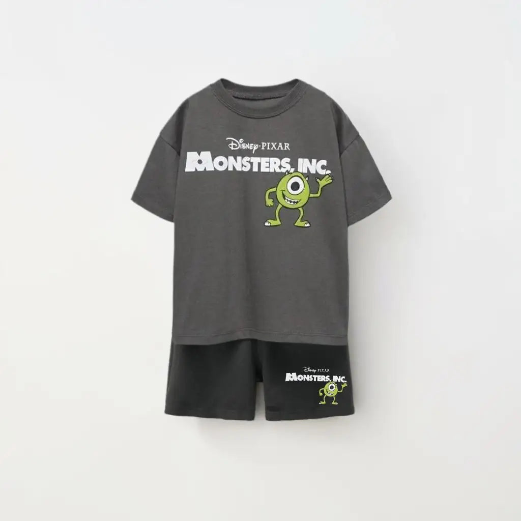 Stitch T Shirt Blue Shorts Fashion Casual Clothing Boys Baby Lovely Tees Simple All-match Shorts 2 Piece Set Summer Infant Wear