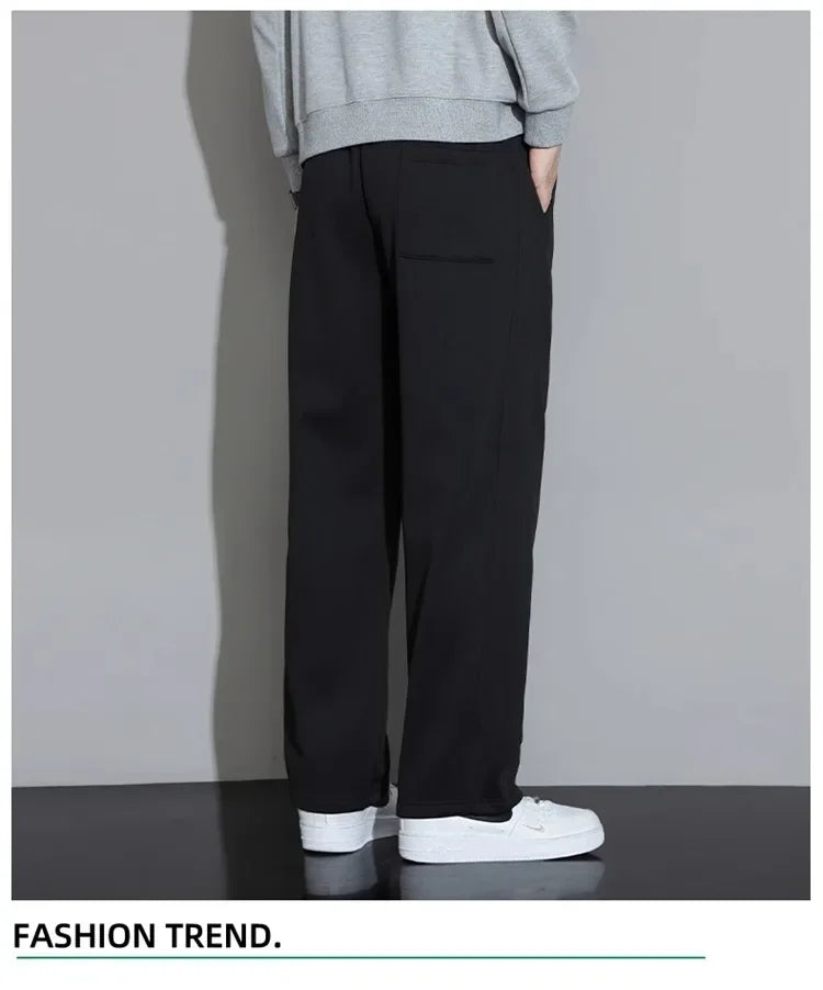 Men's Casual Pants, Men's Spring and Autumn New Style, Hanging Solid Color Sports Pants, Men Loose Straight Leg Wide Leg Pants