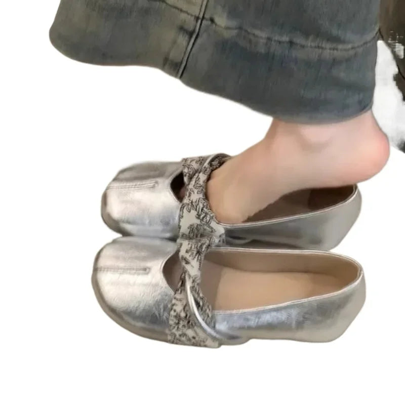 Woman Elegant Single Shoes 2025 Spring Autumn New Fashion Korean Style Soft Bottom Anti-slippery Versatile Princess Leather Shoe