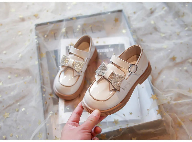 Kids Casual Shoes Children‘s Leather Shoes for Toddlers Girls Party Flats Kids Loafers Bowtie Shoes for Kids Girls Lolita Shoes