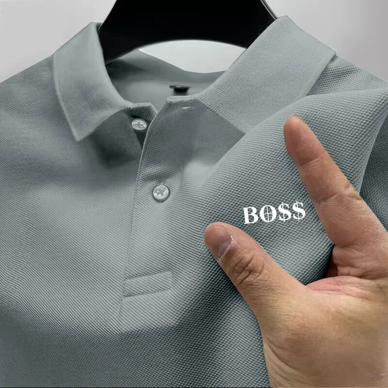Men's Short Sleeve Polo Shirt, Quick Dry, Breathable, Casual, Stylish, Business, Sports, Summer, High, New, 2025