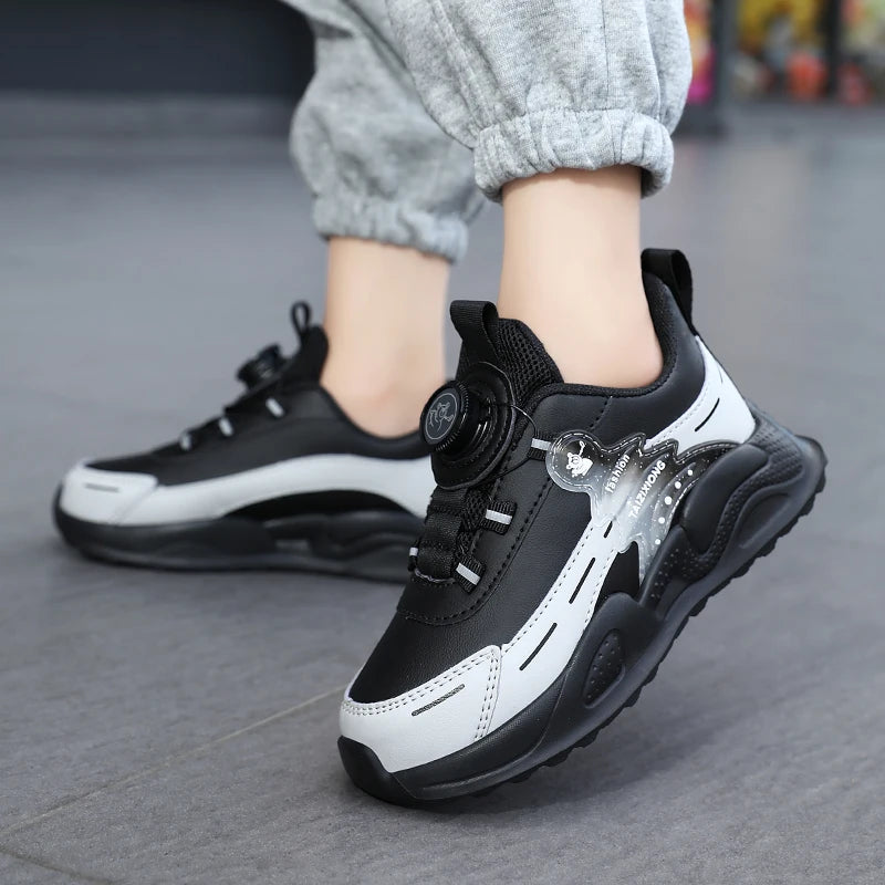 Children Sneaker Boys Casual Shoes Leather Student Walking Shoes Kids Non-slip Lightweight Girls Sports Running Tennis Footwear