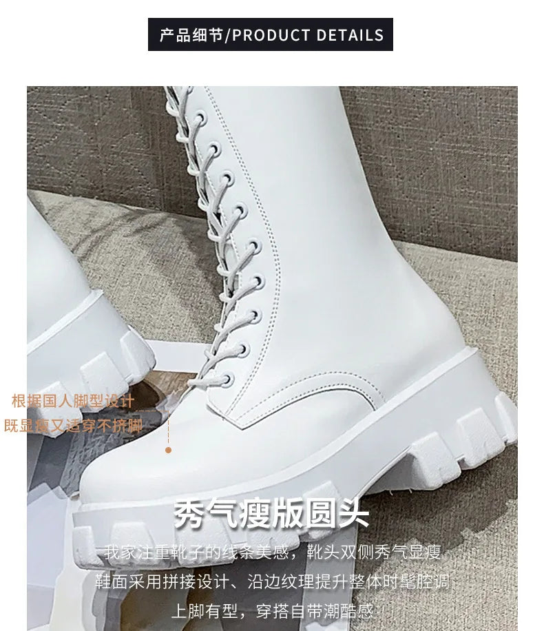 High Boots for Women 2025 New Women's Boots Fashion Womens Casual Shoes Wear-resistant Non-slip Women Platform Shoes Botas Mujer