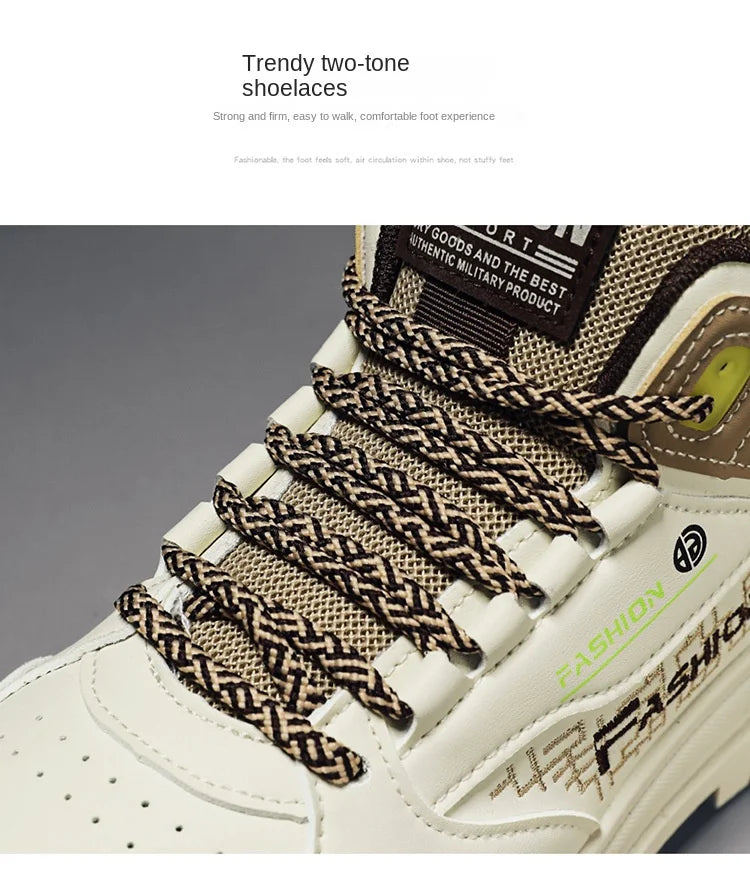 Men's Casual Boots Stylish Thick-soled Non-slip Hiking Boots Breathable High-top Sneakers Ankle Boots for Men Bottes Pour Hommes