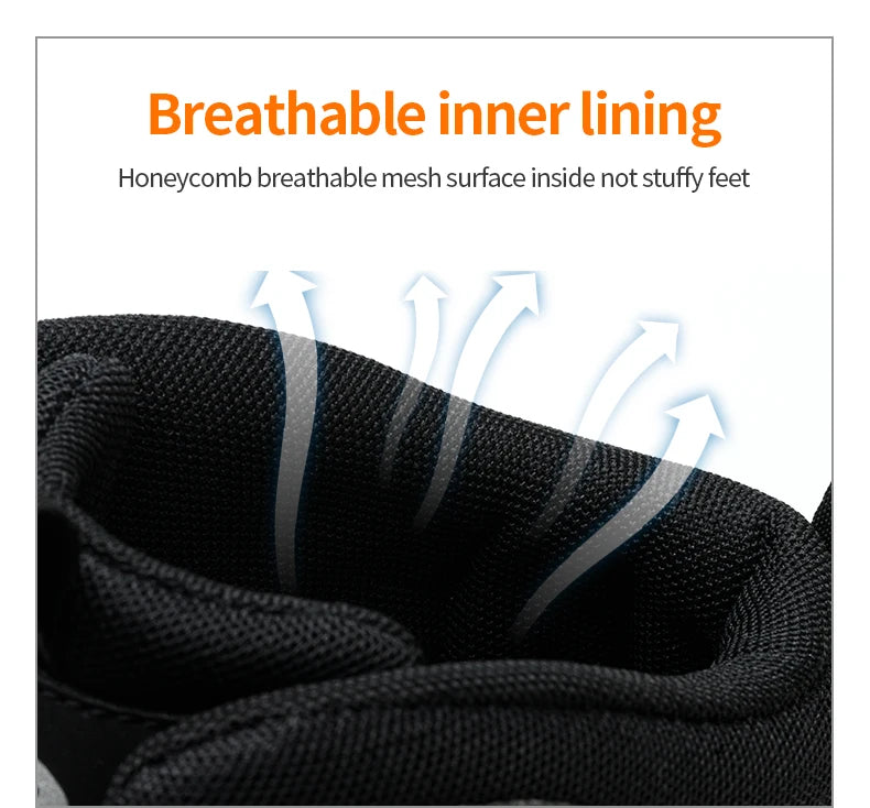 Men's High Top Work Safety Boots with Steel Toe - Anti-Smash, Durable, Protective & Comfortable for Industrial and Outdoor Use