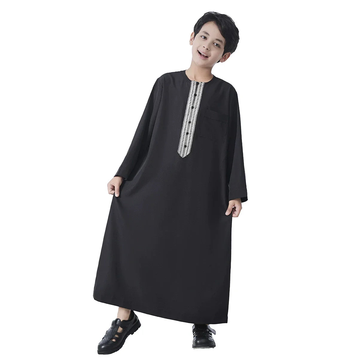 Muslim Boys Robe Gown Saudi Djellaba Pocket Arabia Abaya Kaftan Jubba Thobe Islam Eid Ramadan Djellaba Morocco Caftan Abayas