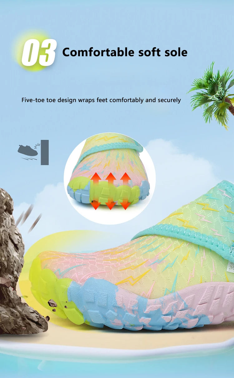 Kids Quick-Drying Shoes Anti Slip Wear-Resistant Cushioning Collision Prevention Soft Breathable Kids Quick-Drying Water Shoes