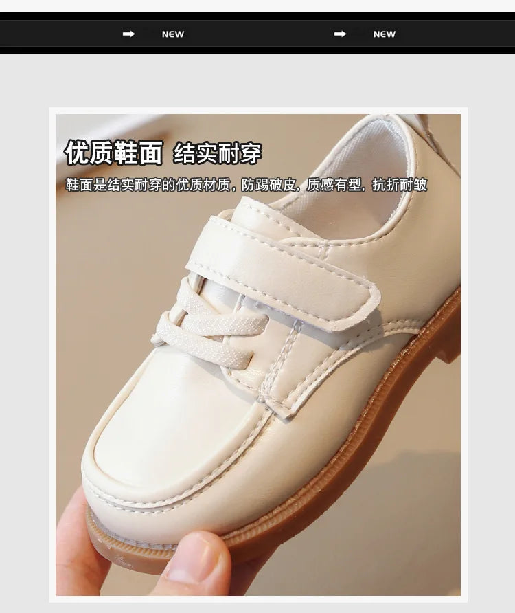 Kids Leather Shoe2023 Spring Autumn New British Leather Shoe Anti Slip Performance Shoes Boy Gril Kids Shoe Fashion Casual Shoes