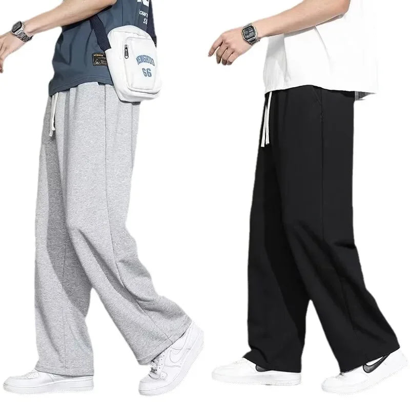 Men's Loose Fit Straight Leg Sweatpants Casual Plus Size Cotton Pants For Autumn Winter Spring Summer Lightweight
