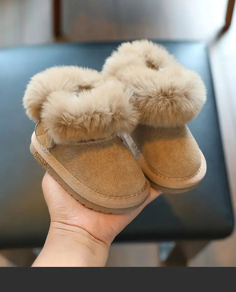 Botas Para Niña Plush Kid Snow Boot Winter Warmth Baby Walking Shoe Thick Boy Girl Cotton Shoe Soft Soled Child Shoe Padded Boot