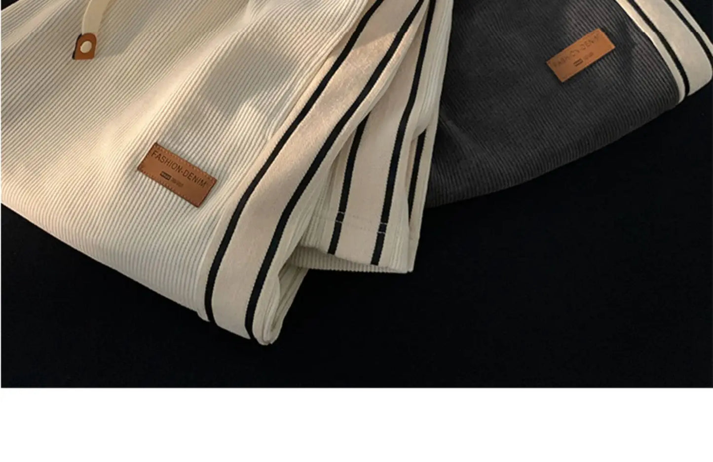 Corduroy Men's Pants Autumn Winter New Sle Hong Kong Sle Trendy Wide Leg Straight Elastic Waist Sports Casual Long Trousers