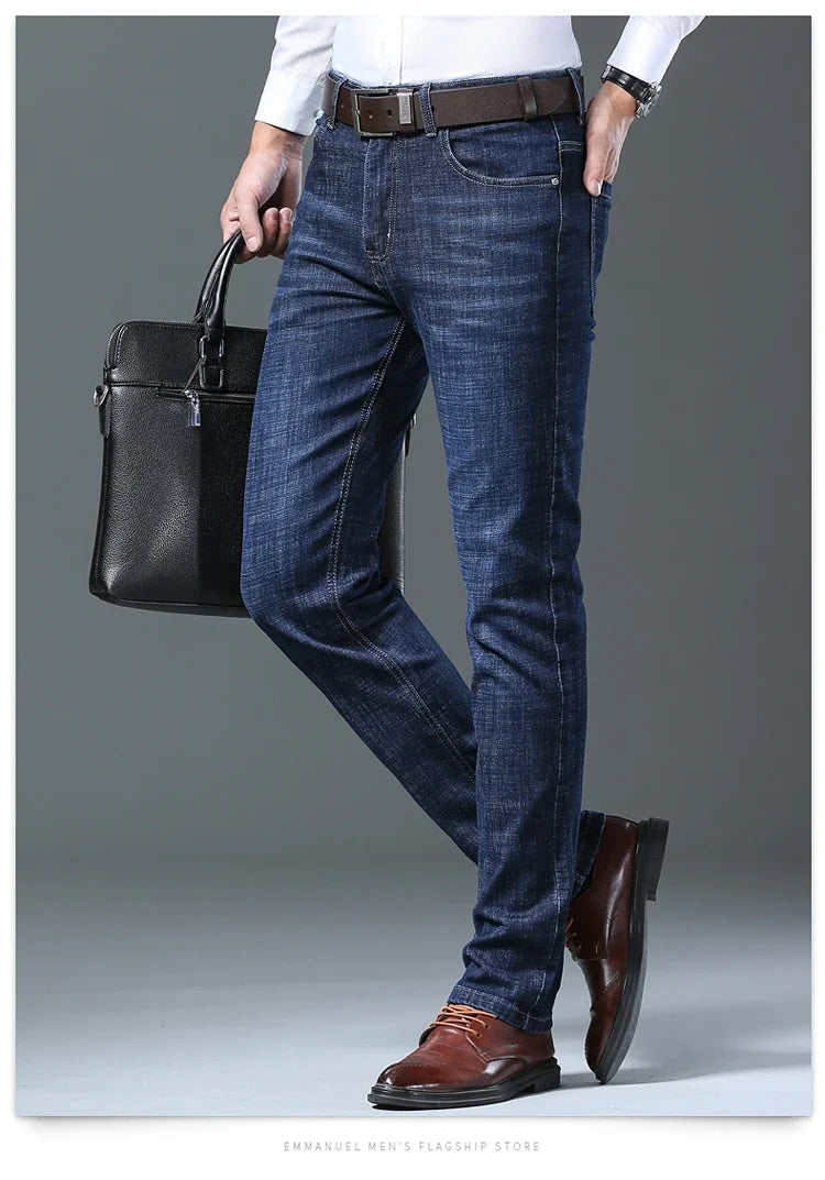 Men's Jeans Fashion Straight Denim Pants Male Classic Casual Jeans Male Plus Size Denim Trousers Ripped Jeans 28-40 Clothing