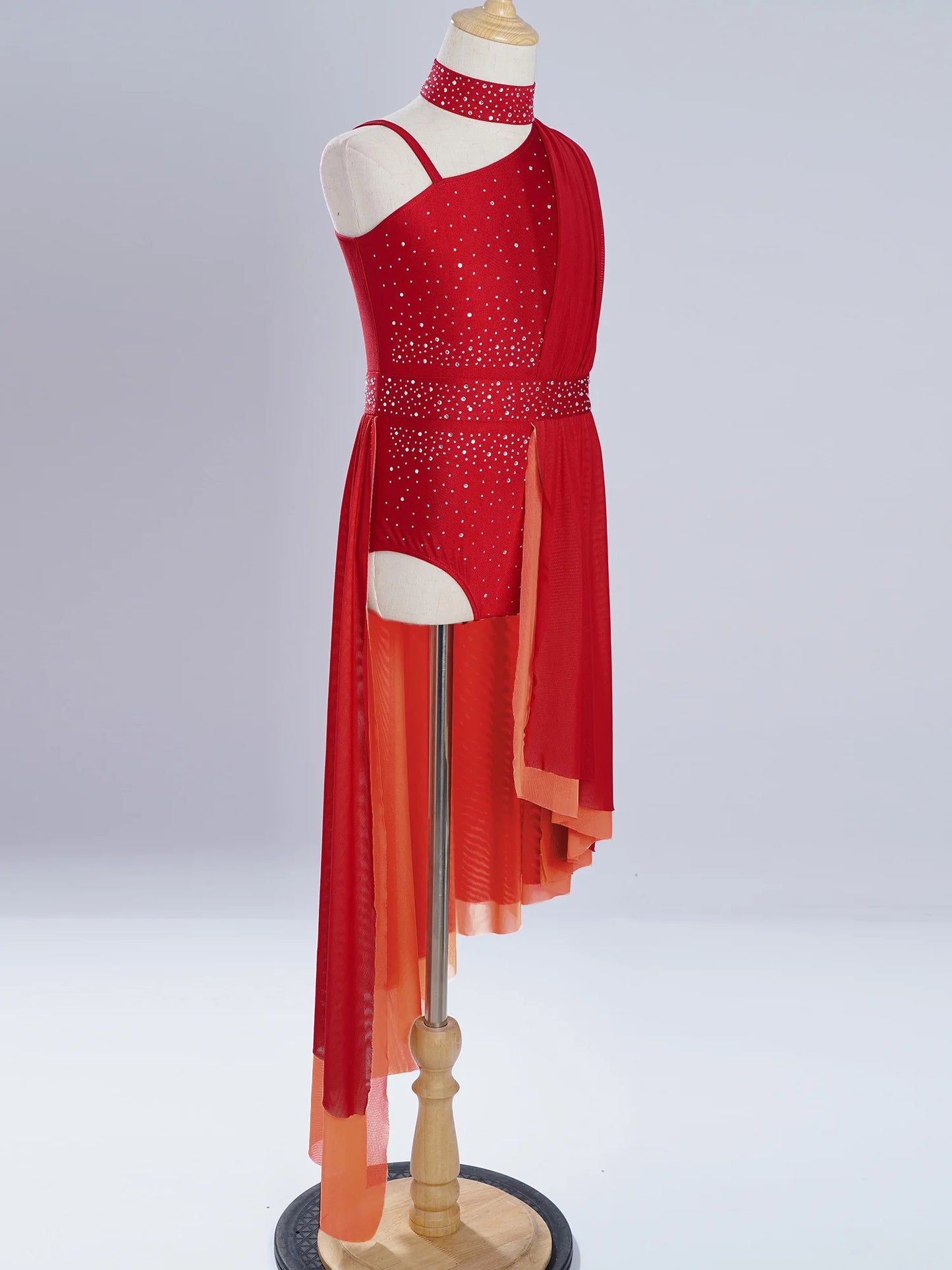 Kids Dance Dress for Girls Modern Contemporary Ballet Skirted Leotard Dress Lyrical Dance Costume Stage Ballerina Dancewear