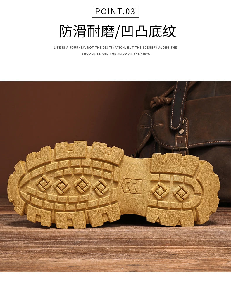 Men's Short Boots 2024 Winter New Thick Soled Work Casual Shoes Waterproof Non-Slip Sneakers Male Tenis Shoes Outdoor Boots Men