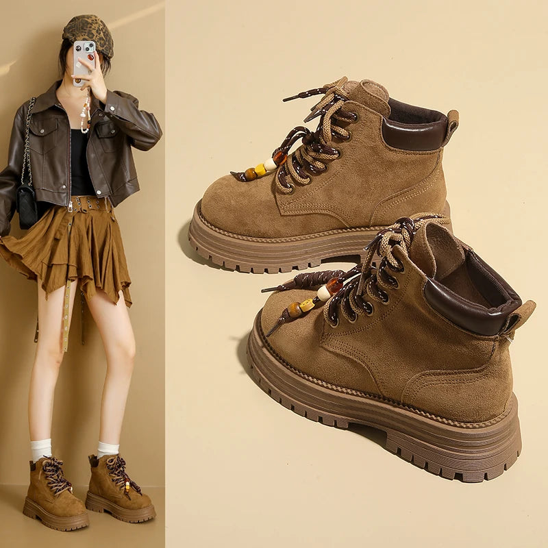 Thick-soled boots, Mallard work boots, versatile casual stylish ankle boots, MD-3
