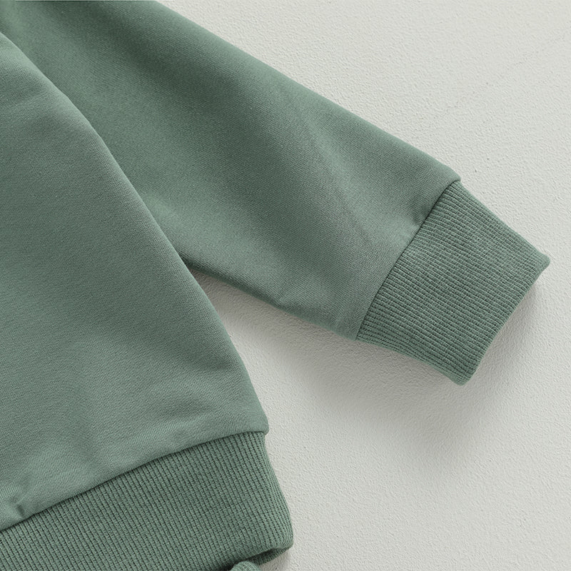 Pudcoco Newborn Baby Boy 2 Piece Outfits Solid Color Long Sleeve Sweatshirt and Elastic Pants for Toddler Fall Tracksuit 0-3T