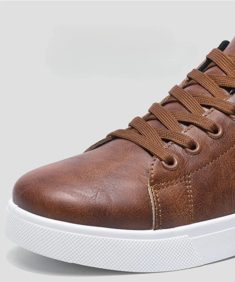 2025 Spring Classic Men Leather Casual Shoes Cross-border Hot Sale Versatile Man Sneakers Loafers Fashion Large Size Board Shoes