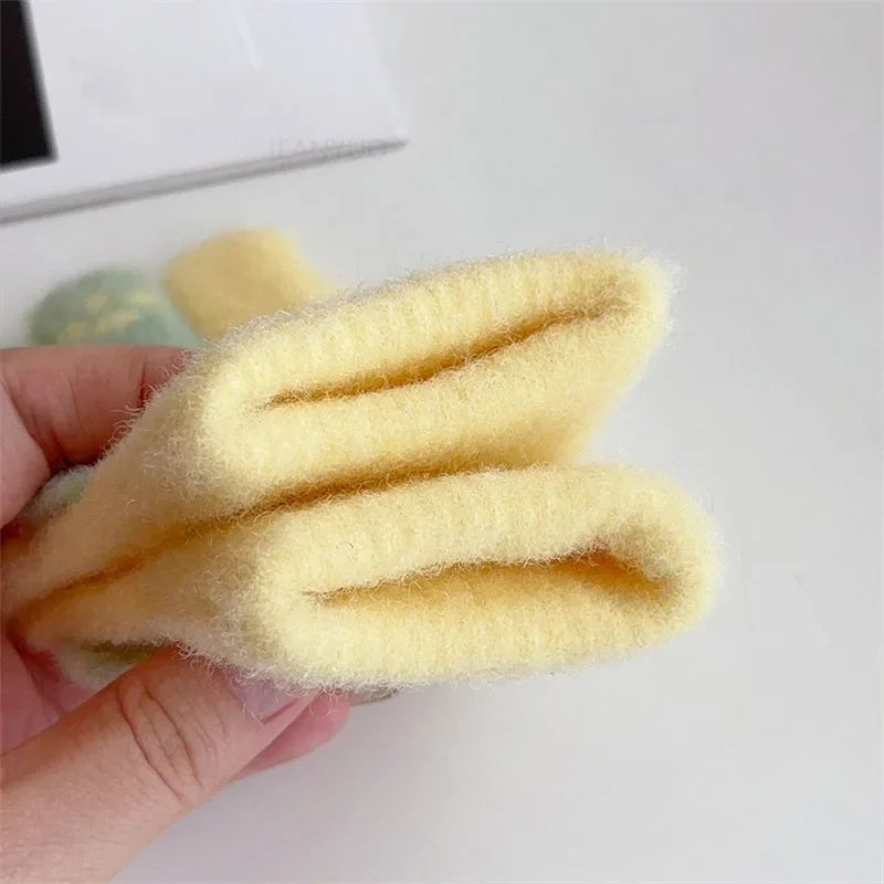 3-6Ages Children's Cute Strawberry Rabbit Kids Warm Gloves Autumn Winter Baby Boys Girls Five Finger Mittens Kindergarten Glove