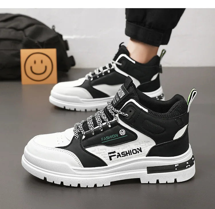 Men's Casual Boots Stylish Thick-soled Non-slip Hiking Boots Breathable High-top Sneakers Ankle Boots for Men Bottes Pour Hommes