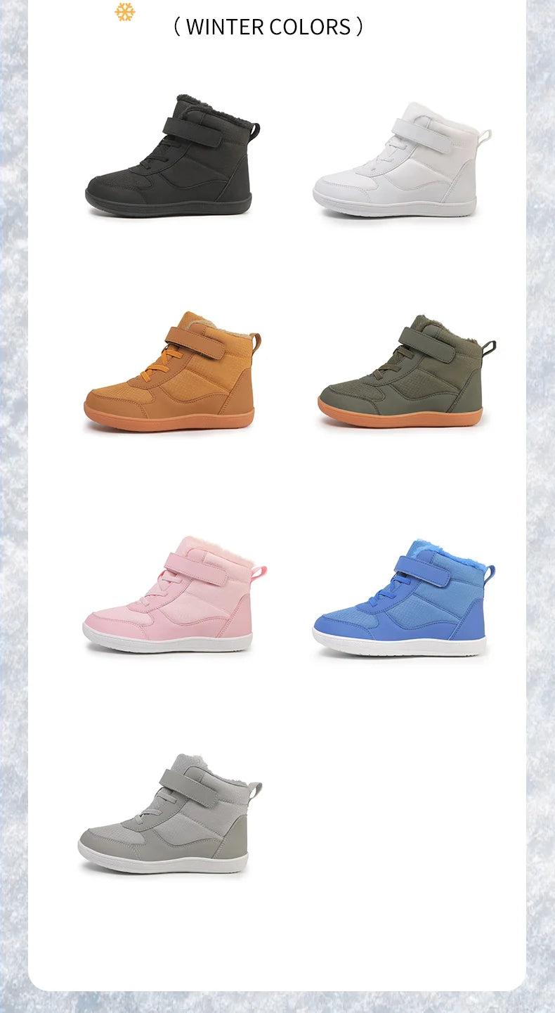 Kids Barefoot Snow Boots Winter Warm Boots for Girls Boys Outdoor Walking Non-slip Children's Shoes Girls' Boy Shoes Sneakers