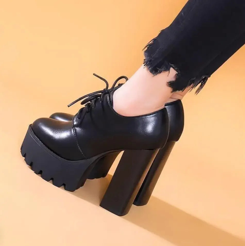 Super High Heel Boots High Heel Shoes Thick Heel Short Boots Autumn Winter 2025New Waterproof Platform Single Boot Women Boots