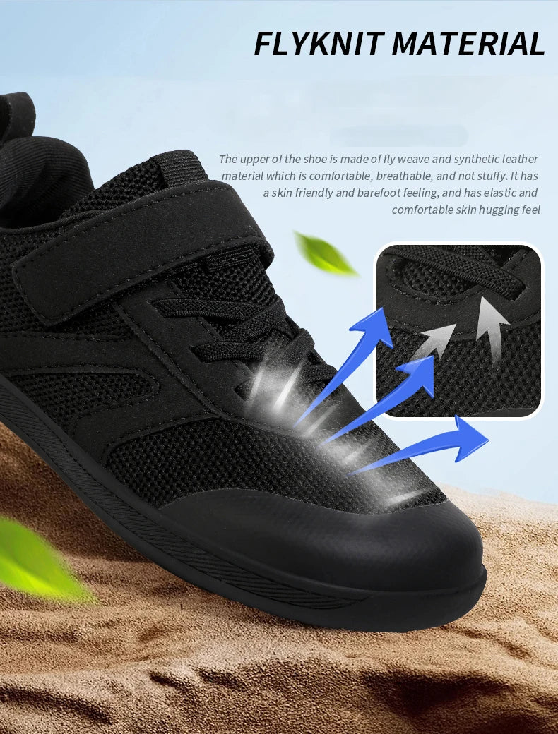 Kid Wide Width Barefoot Shoes | Boys/Girls Minimalist Elastic Opening Sneakers| Flexible- Zero Drop Sole Outdoor Children Shoes