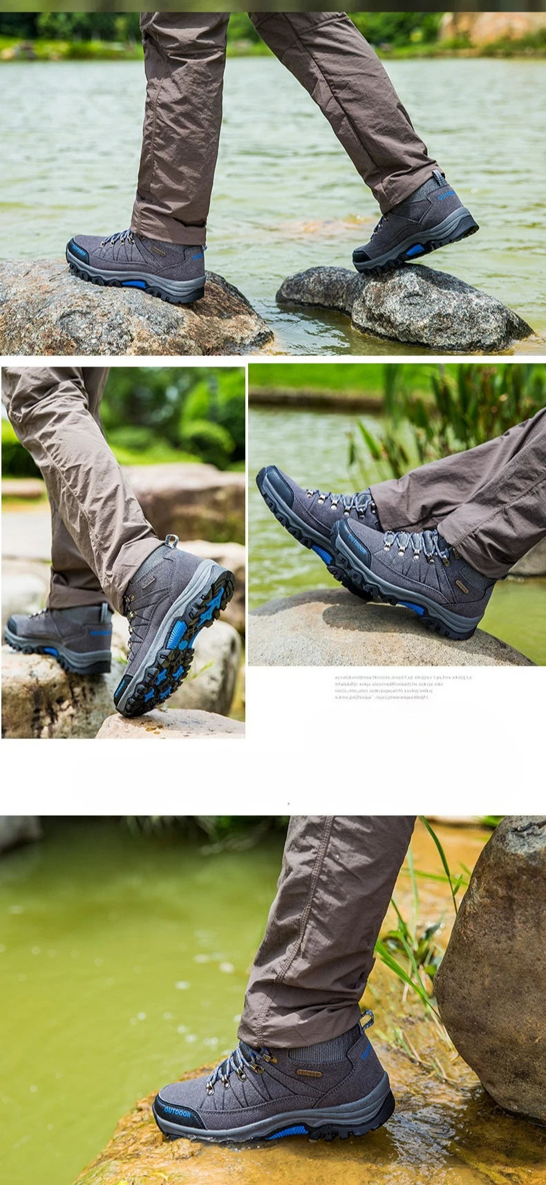 High-top Boots Men Outdoor Anti-slip Thick-soled Comfortable Ankle Boots Men Breathable Shock-absorbing Casual Hiking Shoes Men