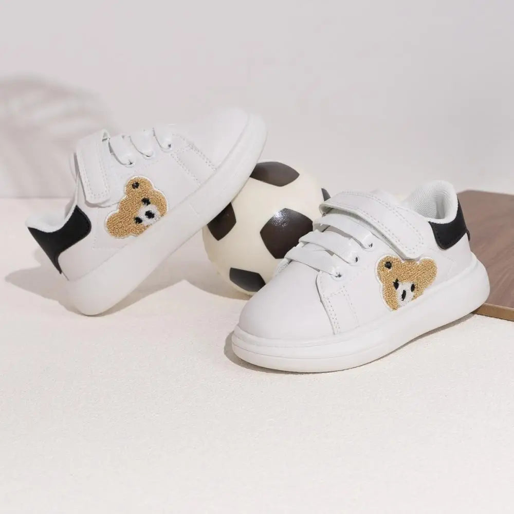 Children's Sneakers Solid Color Bear Casual Shoes Anti-Slip Soft Comfortable Kids Shoes Four Seasons Hundred Boys Girls Sneakers