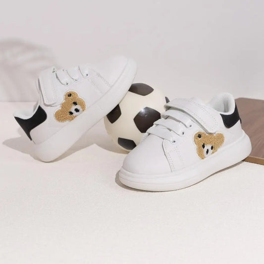 Children's Sneakers Solid Color Bear Casual Shoes Anti-Slip Soft Comfortable Kids Shoes Four Seasons Hundred Boys Girls Sneakers