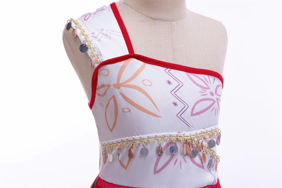 Summer Fancy Girl Princess Moana Dress Halloween Cosplay Carnival Party Primitive Tribes Maui Boys Costume Cartoon Kids Clothes