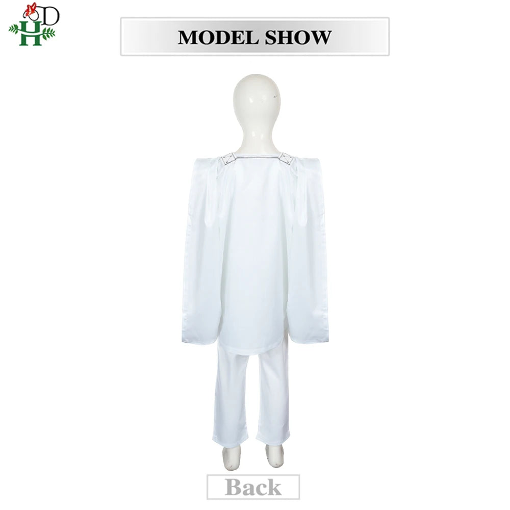 H&D 2025 African Tradition Clothes For Kids Boys White Blue Long Sleeve Tops Embroidery Dashiki Robe Shirt Pant Child Set 3 PCS