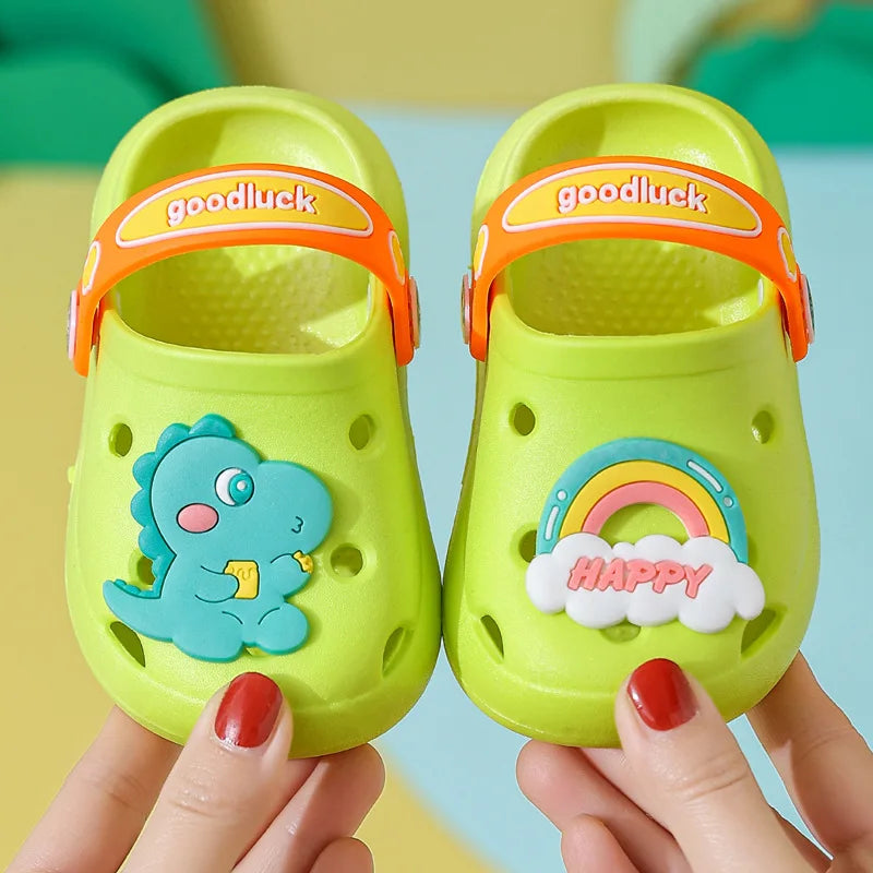 Summer Kids Sandals Hole Children's Shoes Slippers Soft Anti-Skid Cartoon Hole Baby Shoes Sandy Beach for Boys Girls