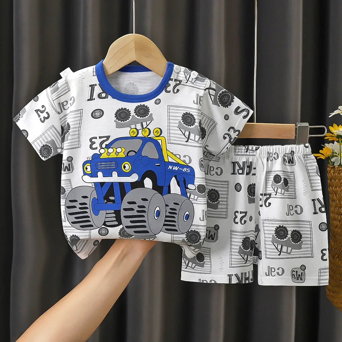 2PCS Children's Sets mother Kids Clothes Boys Girl T-shirt Shorts Summer Cotton Short sleeve Baby Children Clothing Toddler Suit